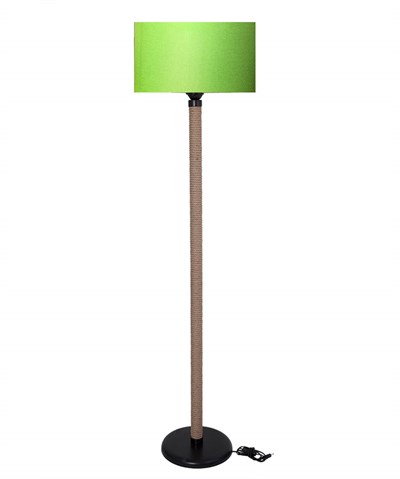 Tek Ayak Halatlı Model Köşe Lambası Abajur Lambader - Yeşil